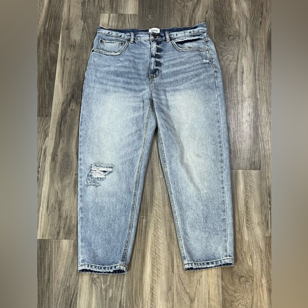 Elwood Mens Jeans Light Blue Straight Leg
